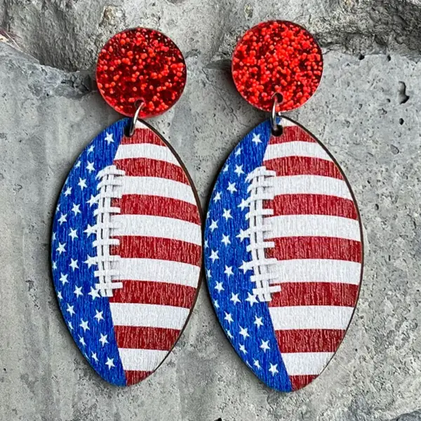 oly-2e1eff133d7f5a9f69aa1b3c7c7a328d Wholesale Earrings Wooden Printed American National Day July 4 Independence Day Ornament Donut Earrings