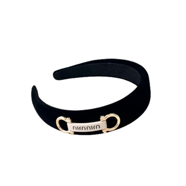 Wholesale fashion high-grade velvet headband niche design metal letter horseshoe buckle headband hairpin for women