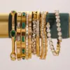 Wholesale 304 Stainless Steel Geometric PVD Coated 18K Real Gold Plated Real Gold Plated Elegant Waterproof Non Tarnish Plating Bangle