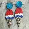 oly-2e2adca53d3ab14a433aa8a0bc4758f6 Wholesale Earrings Wooden Printed American National Day July 4 Independence Day Ornament Donut Earrings