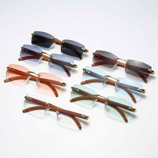 Wholesale Fashionable Sunglasses for Men, Ultra-Clear Rimless Sunglasses, Marine Lenses, Diamond-Cut Edges, Trendy Wholesale 7533