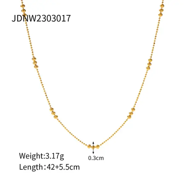Wholesale PVD Coated Real Gold Plated 18K Gold Solid Color 304 Stainless Steel IG Style Simple Style Waterproof Non Tarnish 304 Stainless Steel Necklace