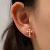 Wholesale PVD Coated Real Gold Plated Cross 304 Stainless Steel Fashion Waterproof Non Tarnish Earrings