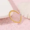 Wholesale Geometric Open Rings For Women In Copper With 14K Real Gold Plating And Red Zircon Inlay