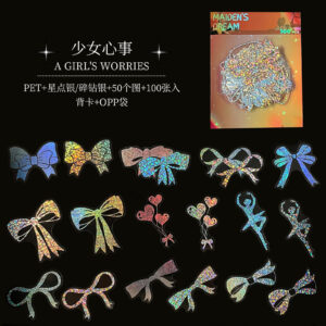 T01040672 Transparent Laser Paste-Young Girl's Heart (100)