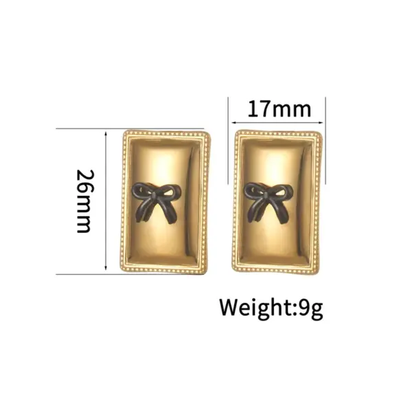 Wholesale Geometric Stainless Steel Earrings Bowknot Design Gold Plated Minimalist Jewelry For Women