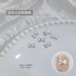 Silver large bow tie (dz862-09)