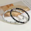 Wholesale 304 Stainless Steel Color Block Vacuum Plating Golden Plated Modern Style Simple Style Enamel Bangle