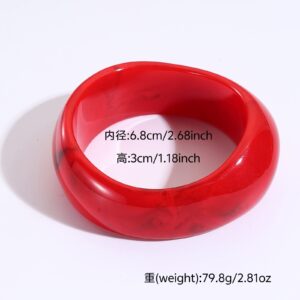 59# bracelet - crimson red - irregular ring - wide band