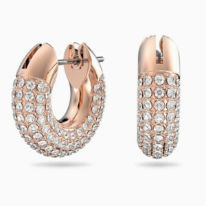 Rose gold round tube earrings