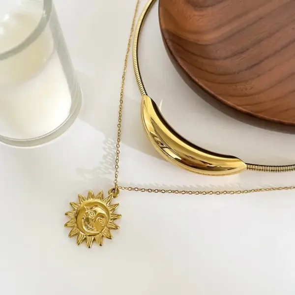 Wholesale 316L Stainless Steel Sun Waterproof Non Tarnish Surgical Steel Lady Cable Chain Pendant Necklace For Women's