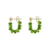 Wholesale Elegant Alloy Geometric Pattern Earrings Shopping Electroplating Artificial Pearl Hoop Earrings As Picture