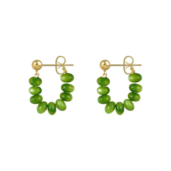 Wholesale Elegant Alloy Geometric Pattern Earrings Shopping Electroplating Artificial Pearl Hoop Earrings As Picture