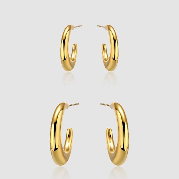 Wholesale Super texture glossy cold style metal circle earrings silver needle earrings female s925 silver earrings
