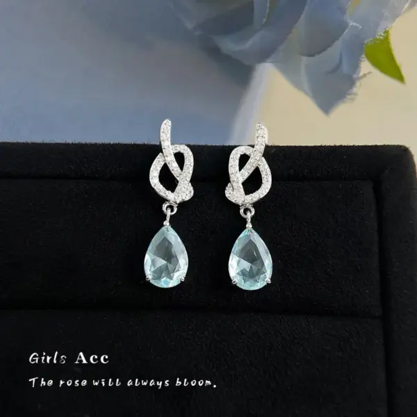 Wholesale Handmade Geometric Earrings For Women In Copper With Platinum Plated Water Plating And Zircon Inlay