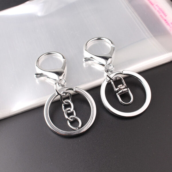 Wholesale key chain ring chain metal pendant accessories lobster clasp three-piece set color-preserving diy jewelry accessories