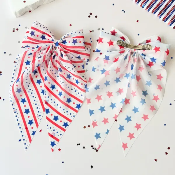 Wholesale American Flag Hairpin For Women In Spring, Made Of Chiffon, Perfect For Independence Day