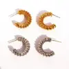 Wholesale 1 Pair Simple Style Classic Style C Shape Semicircle Plating Brass Bullet Backs Ear Studs