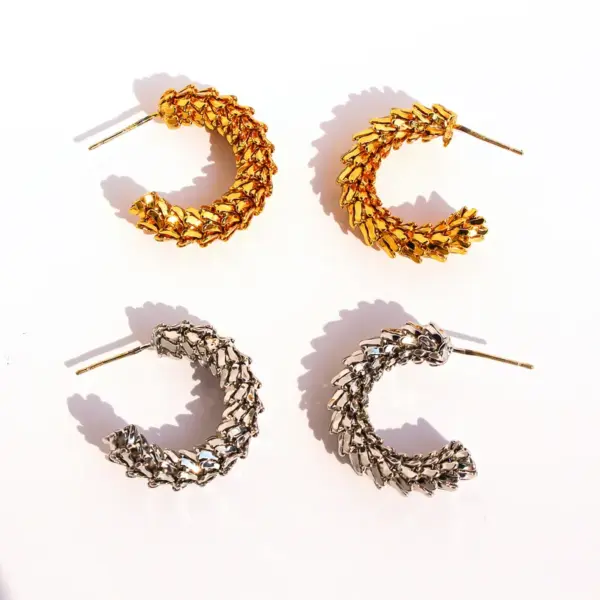 Wholesale 1 Pair Simple Style Classic Style C Shape Semicircle Plating Brass Bullet Backs Ear Studs