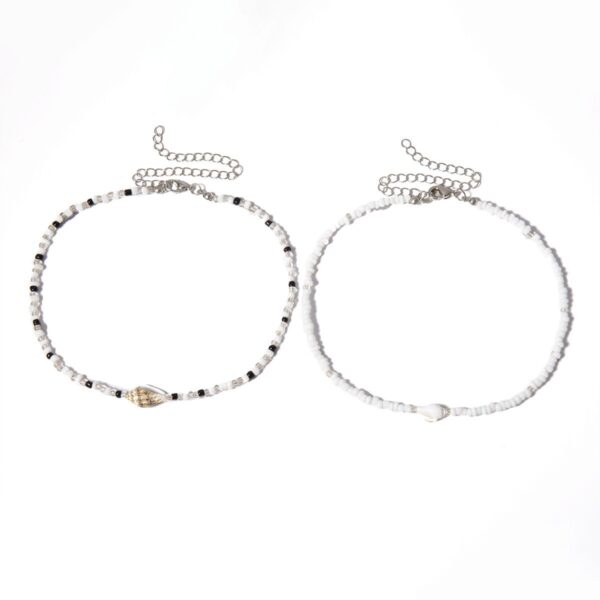Wholesale Retro Style Necklace Beaded Korean All-match Overlapping Beach Conch Beach Shell Clavicle Chain Necklace