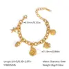 Wholesale PVD Coated Real Gold Plated 18K Gold Starfish Conch Shell 304 Stainless Steel Hawaiian Lady Beach Waterproof Non Tarnish 304 Stainless Steel Lobster Trigger Clasp Closure Bracelets