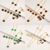Wholesale Electroplated stainless steel lucky five-leaf clover petal earrings, bracelet, and necklace set