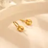 Wholesale PVD Coated Real Gold Plated 18K Gold Solid Color 304 Stainless Steel Simple Style Waterproof Non Tarnish Drop Earrings