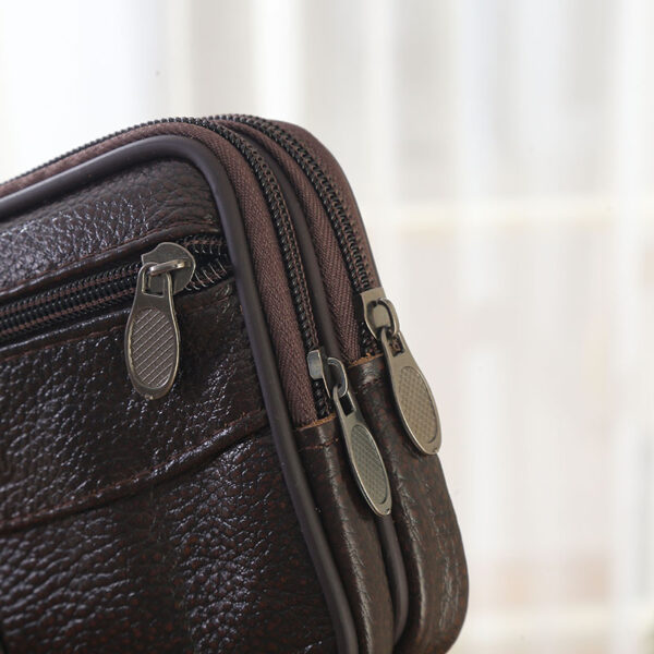 oly-2ed63292ba3128156f4e6389a443b637 Wholesale Multi-functional mobile phone waist bag cowhide vertical horizontal multi-layer zipper large capacity coin purse belt hanging waist bag