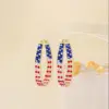 Wholesale 1 Pair Elegant Shiny American Flag Copper Alloy Earrings