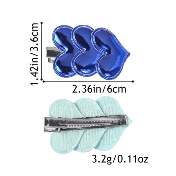 Wholesale Leather Heart Hair Clip Independence Day PU Material Love Heart Side Bangs Hair Accessories Suitable For Girls