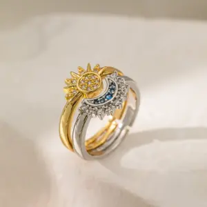 YC [F1180] Copper Material-Sun and Moon Tonghui Ring [Couple Rings]]