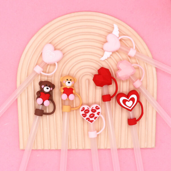 oly-2f0e8c75b3e7d1543c470c9e5b6a614c Wholesale straw cap 10mm Valentine's Day love straw cap straw stopper universal personality straw dust cap