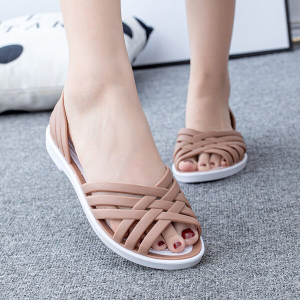 oly-2f32c20b191e7b57c4518a976912785f Wholesale Flat Sandals Women's Summer Hollow Outer Beach Shoes Fashionable Crocs Korean Style Slip-On Women's Shoes