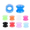Wholesale 3-25mm Double Horn Ear Expander Soft Silicone Body Piercing Ear Jewelry Unisex Geometric Pattern European Style Epoxy Craft