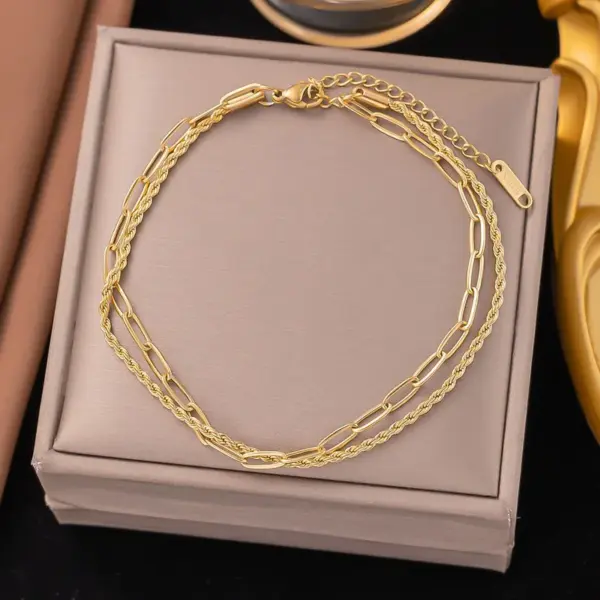 Wholesale 1 Piece Vacation Classic Style Heart Shape Titanium Steel Waterproof Non Tarnish PVD Coated Real Gold Plated Women's Anklet