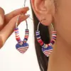 Wholesale New American Independence Day Earrings July 4 Heart-shaped Flag Earrings National Day Independence Day Earrings