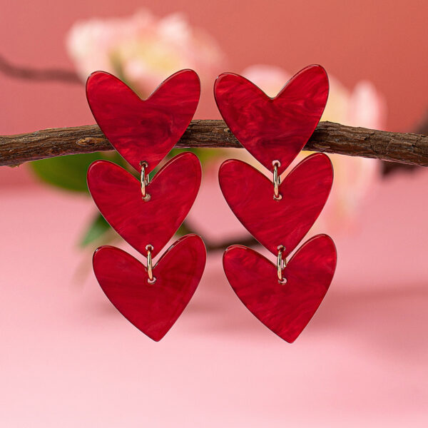 oly-2f4e04db875e47b60ced60db9c9209b1 Wholesale Explosions Jewelry E-commerce Supply 1 Pair of Acrylic Love Earrings for Valentine's Day