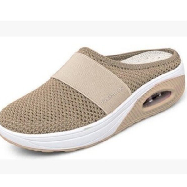 oly-2f51fbb300e3034f0dd2a46c5089ee44 Wholesale Large Size Baotou Slippers for Women Breathable Fly Mesh Slip-On Half Slippers