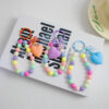 oly-2f592b2e3b9060c12d22b092dc1e9943 Wholesale Fresh Style Bow Love Bead Pendant ins Colorful Beaded Wrist Chain Car Keychain Accessories Women