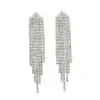 Wholesale 1 Pair Fashion Tassel Inlay Diamond Copper Rhinestones Drop Earrings