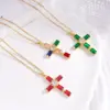 Wholesale Jewelry Glam Cross 304 Stainless Steel Copper Pendant Necklace Cable Chain