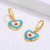 Wholesale   heart-to-heart color heart-shaped earrings Valentine's Day sweet romantic cute enamel earrings