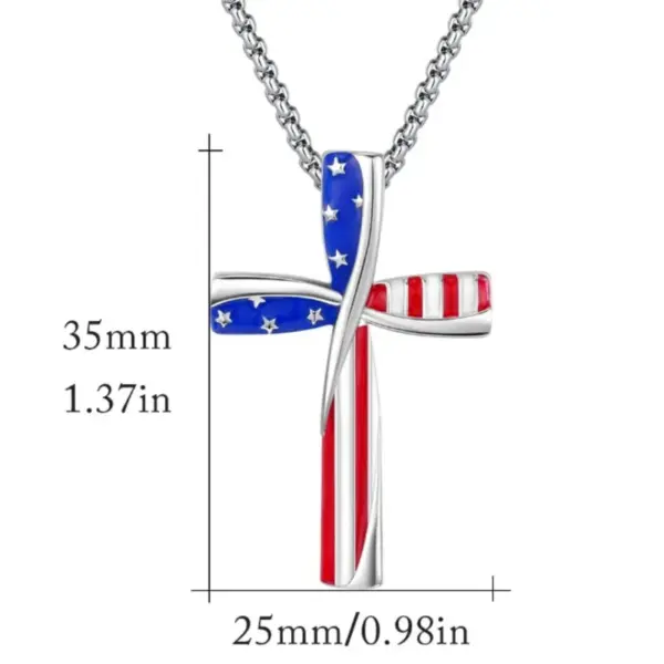 Wholesale Vintage Style Classic Style Cross American Flag Alloy Zinc Alloy Chain-free Pendant Necklaces Wholesale