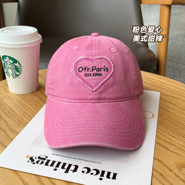 Wholesale Spring and Summer Big head circumference hat face-looking small peaked cap girl sweet cool girl love retro soft top baseball cap fashion