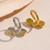 Wholesale PVD Coated Real Gold Plated Geometric 304 Stainless Steel IG Style Elegant Retro Waterproof Non Tarnish Open Rings