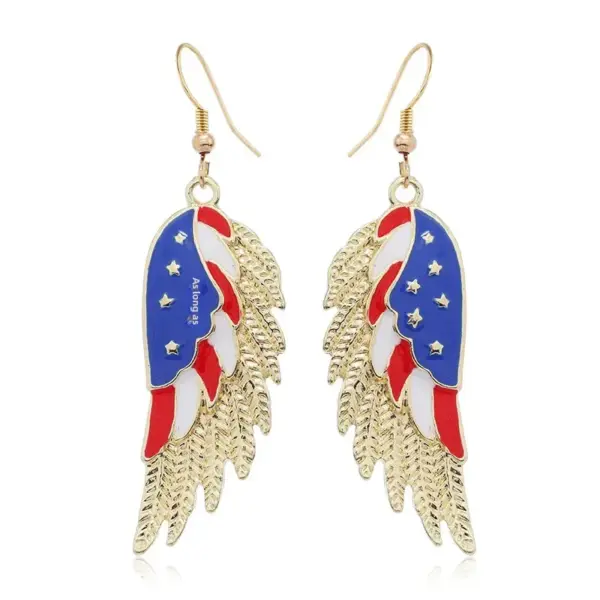 oly-2fa4fb447fb39074d9110c9b318614ce Wholesale American Independence Day Flag Series Earrings Dripping Oil Funny Shoes Stars Dripping Oil Diamond Exquisite Multi-Style Earrings