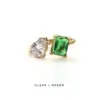 Wholesale 18K Real Gold Plated 304 Stainless Steel PVD Coated Zircon Square Plating Inlay Open Ring