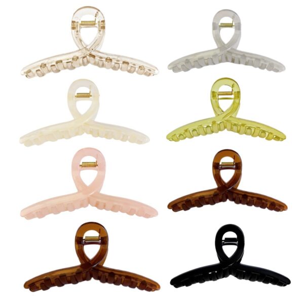 Wholesale Jelly Color Ribbon Cross Shark Clip Women's Simple Back Head Hair Hair Grasp Hair Accessories