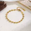 Wholesale Three-dimensional Flowers Bracelet For Women, 304 Stainless Steel With 18K Real Gold PVD Coated Plating, 0.08µm Minimum Thickness