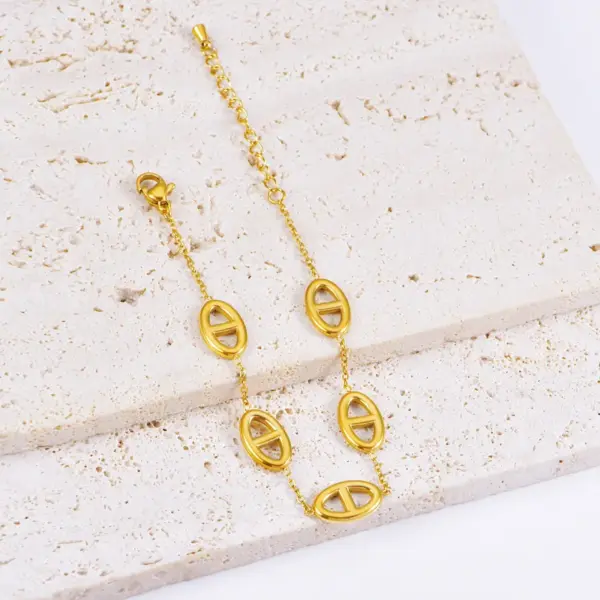Wholesale Luxurious Oval Sweater Chain Necklace For Women, 3 Pieces Set